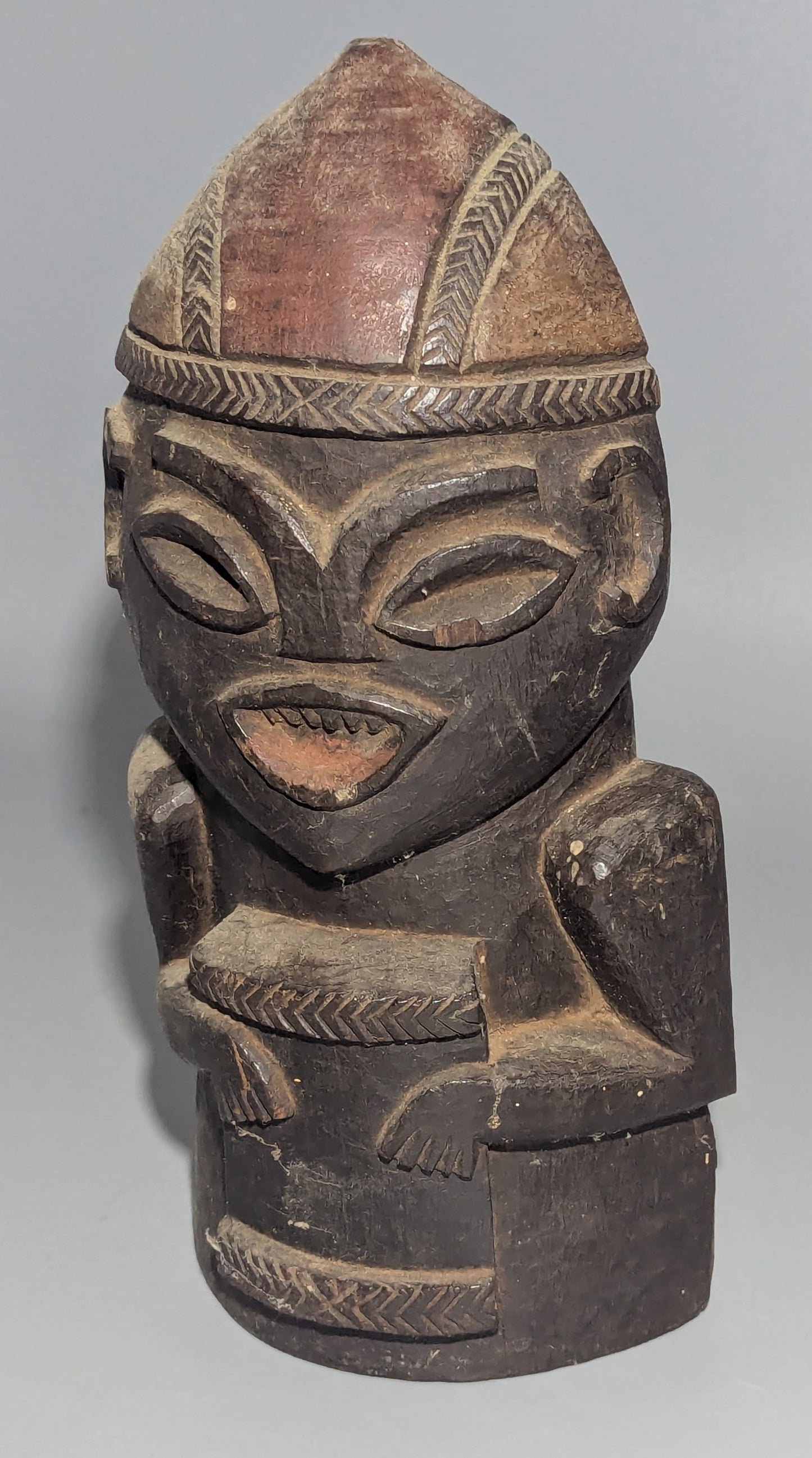 West African Carved Wooden Shrine Figure, Yoruba Style, Nigeria
