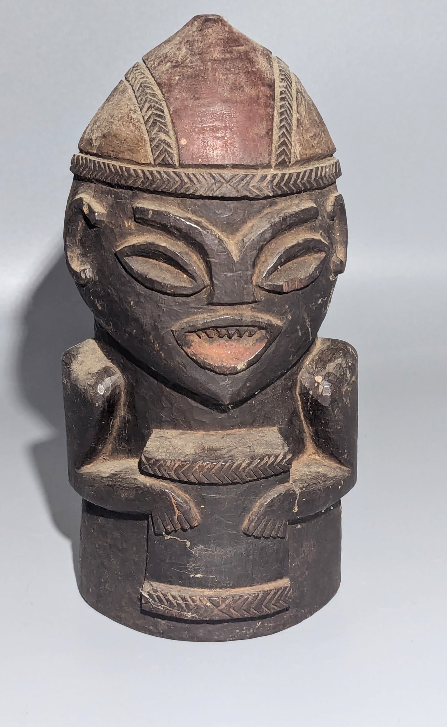 West African Carved Wooden Shrine Figure, Yoruba Style, Nigeria