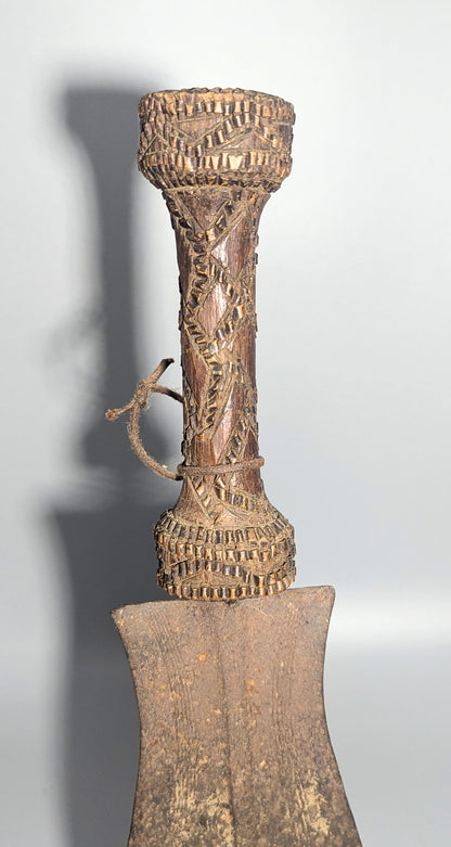 Old Central African Carved Prestige Knife, Probably Kuba, Democratic Republic of the Congo