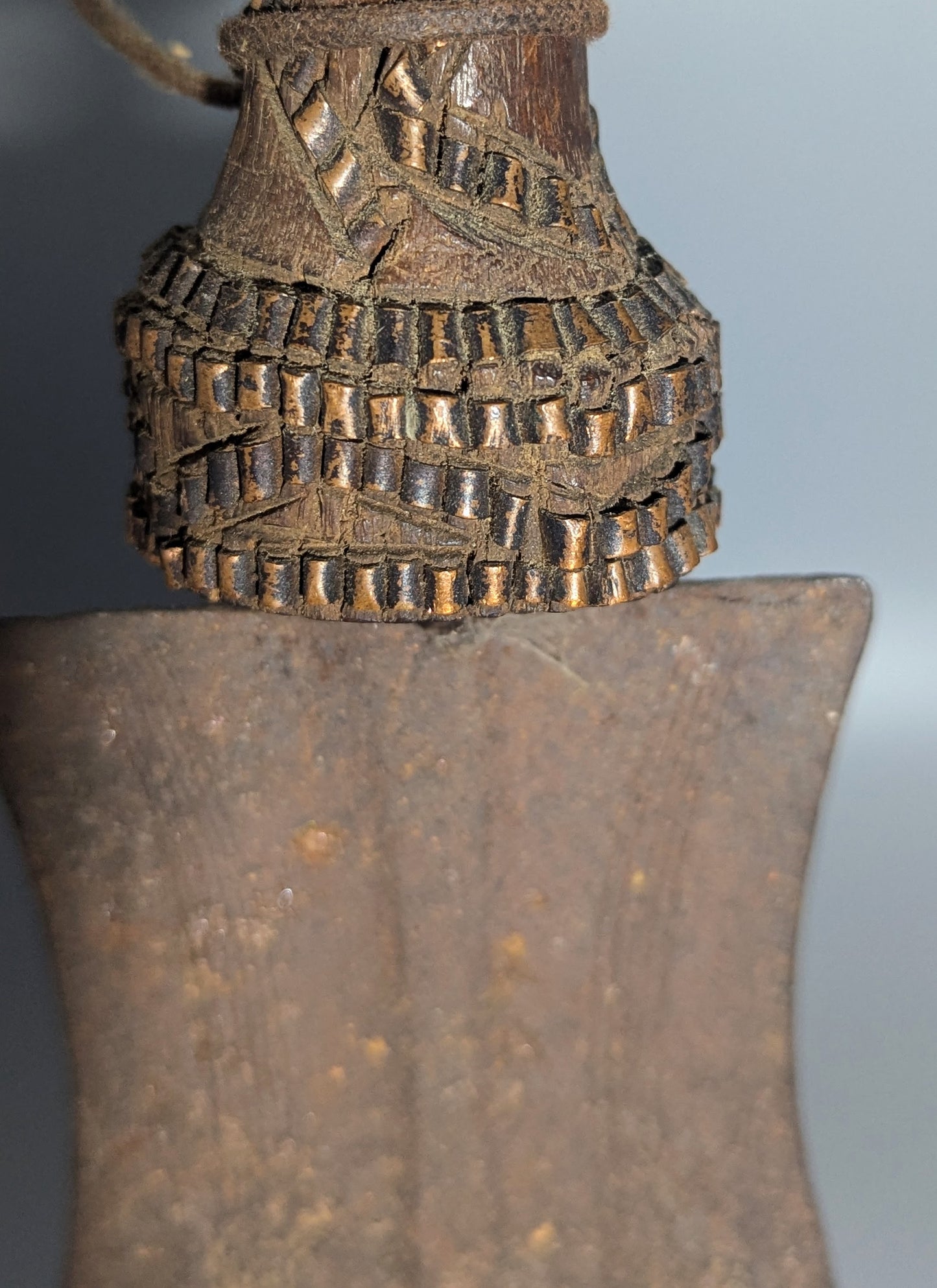 Old Central African Carved Prestige Knife, Probably Kuba, Democratic Republic of the Congo