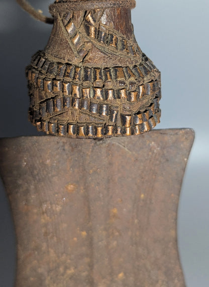 Old Central African Carved Prestige Knife, Probably Kuba, Democratic Republic of the Congo