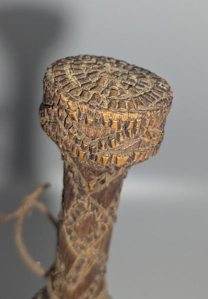 Old Central African Carved Prestige Knife, Probably Kuba, Democratic Republic of the Congo