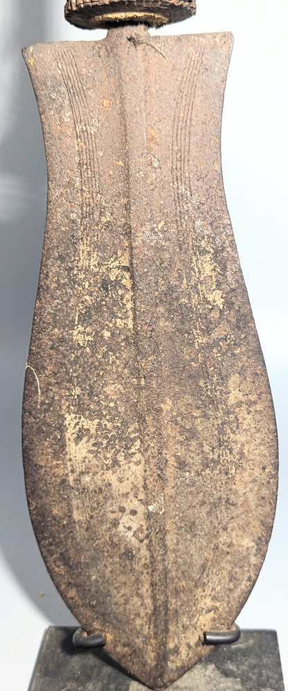 Old Central African Carved Prestige Knife, Probably Kuba, Democratic Republic of the Congo