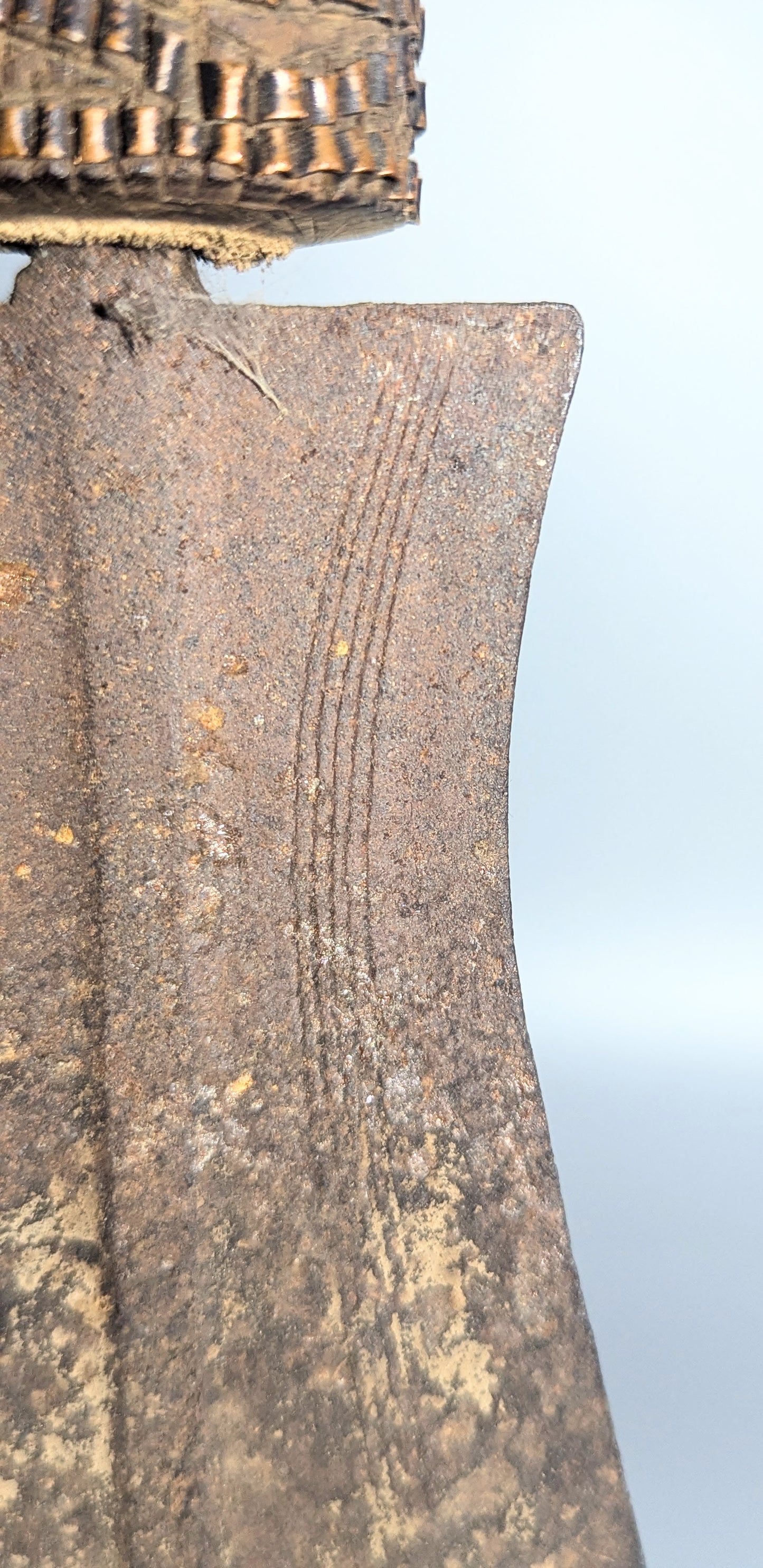 Old Central African Carved Prestige Knife, Probably Kuba, Democratic Republic of the Congo