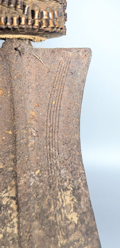 Old Central African Carved Prestige Knife, Probably Kuba, Democratic Republic of the Congo