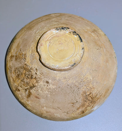 Early Islamic Persian Polychrome Buff-Ware Bowl with Radial Floral Decoration, Probably Nishapur, 9t