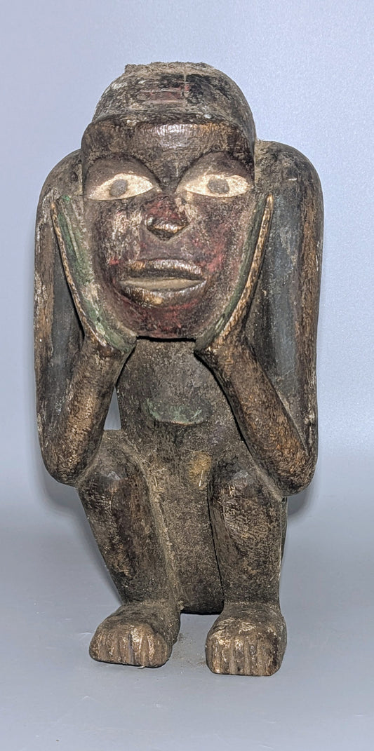 Yombe Carved Wooden Commemorative Ancestor Figure, Democratic Republic of the Congo