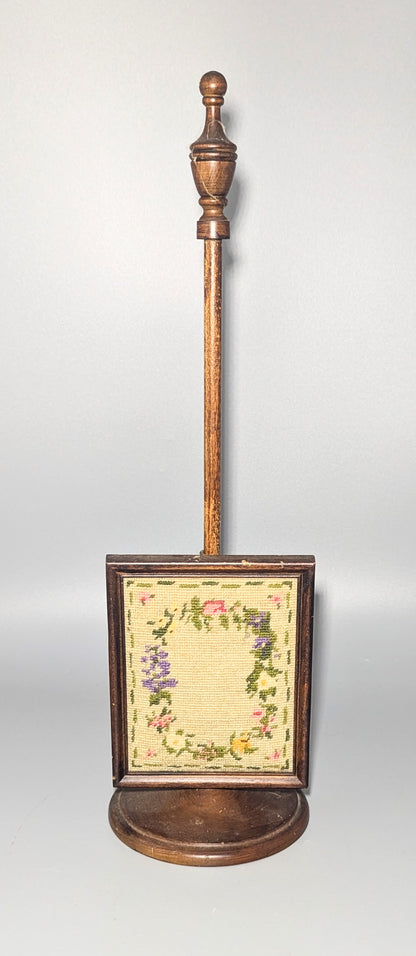 Needlepoint Floral Sampler in Rotating Wooden Display Stand